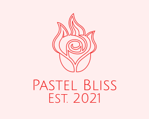 Red  Rose Candle logo design