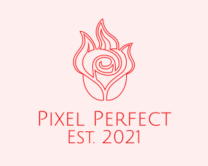 Red  Rose Candle logo design