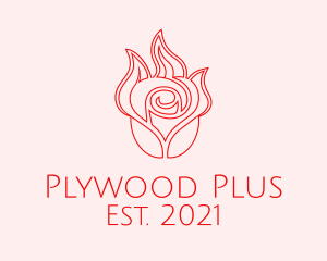 Red  Rose Candle logo design