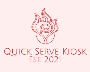 Red  Rose Candle logo design