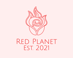 Red  Rose Candle logo design