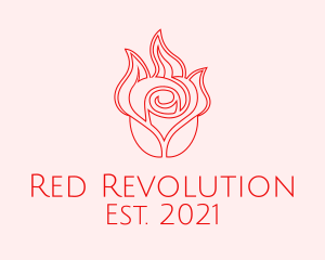 Red  Rose Candle logo design