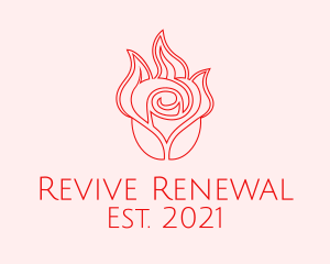 Red  Rose Candle logo design