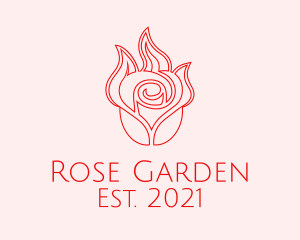 Rose - Red  Rose Candle logo design