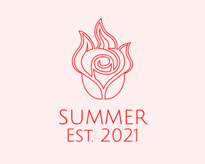 Red  Rose Candle logo design