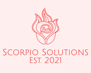 Red  Rose Candle logo design