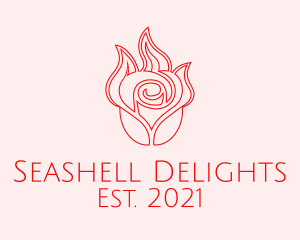 Red  Rose Candle logo design