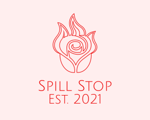 Red  Rose Candle logo design