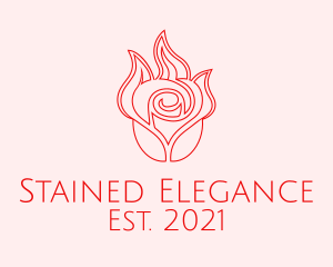 Red  Rose Candle logo design