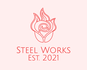 Red  Rose Candle logo design