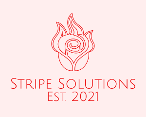 Red  Rose Candle logo design