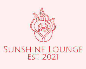 Red  Rose Candle logo design