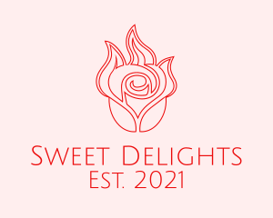 Red  Rose Candle logo design