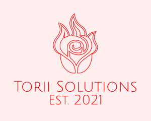 Red  Rose Candle logo design