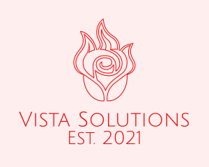 Red  Rose Candle logo design