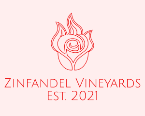 Red  Rose Candle logo design