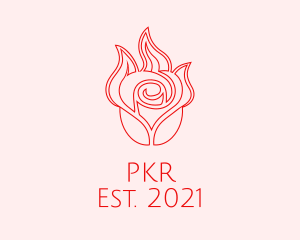 Red  Rose Candle logo design