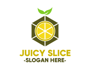 Hexagon Lemon Slice logo design