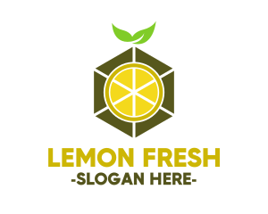 Lemon - Hexagon Lemon Slice logo design