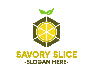 Hexagon Lemon Slice logo design