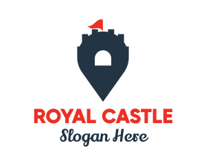 Castle - Castle Location Pin logo design
