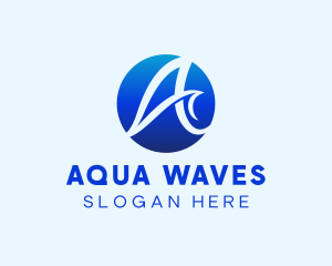 Wave Business Letter A  logo design