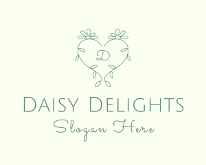Daisy - Heart Daisy Garden logo design