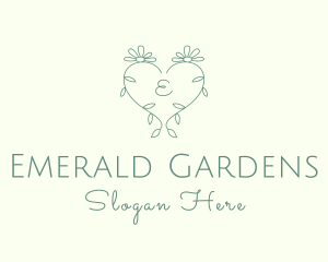 Heart Daisy Garden logo design