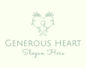 Heart Daisy Garden logo design