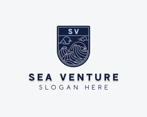 Sea Ocean Waves logo design