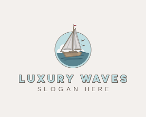 Yacht - Rustic Sailboat Yacht logo design