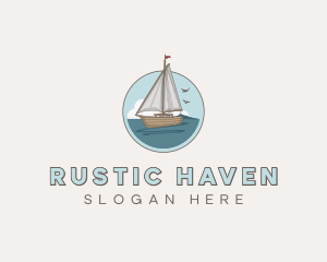 Rustic Sailboat Yacht logo design