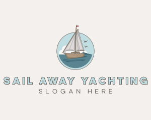 Rustic Sailboat Yacht logo design