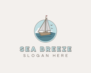 Rustic Sailboat Yacht logo design