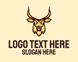 Deer - Wild Goat Head logo design