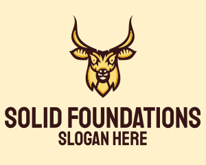 Horns - Wild Goat Head logo design