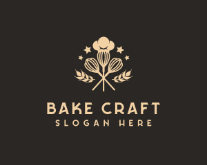 Baker Chef Whisk logo design