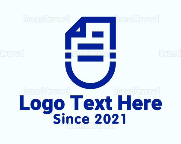Blue Paper Document Logo