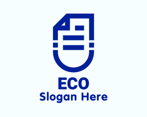 Blue Paper Document  Logo