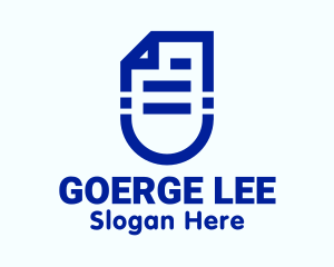 Blue Paper Document  Logo