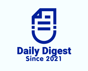 Blue Paper Document  logo design