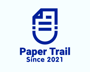 Document - Blue Paper Document logo design