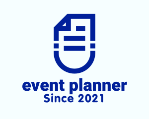 Library - Blue Paper Document logo design