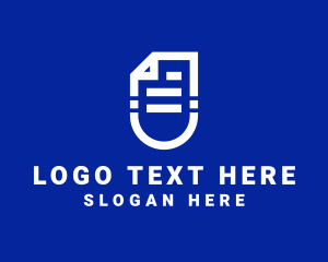 Blue - File Paper Document logo design