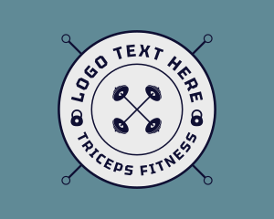 Fitness Barbell Kettlebell logo design