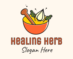 Garlic Herb Mortar & Pestle logo design