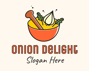 Onion - Garlic Herb Mortar & Pestle logo design