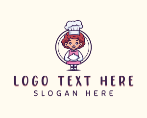 Pastry - Cute Lady Chef Restaurant logo design