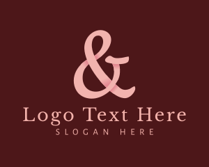 Ligature - Feminine Pink Ampersand logo design