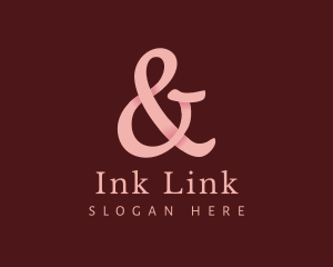 Ligature - Feminine Pink Ampersand logo design